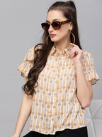 Valbone Women’s Peach Modal Silk Printed Shirt