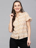 Valbone Women’s Peach Modal Silk Printed Shirt