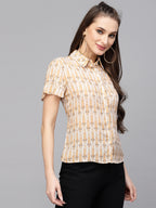 Valbone Women’s Peach Modal Silk Printed Shirt