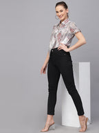 Valbone Women’s Grey Modal Silk Printed Shirt