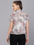Valbone Women’s Grey Modal Silk Printed Shirt