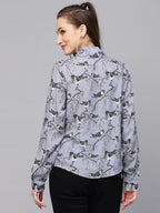 Valbone Women’s Light Purple Modal Silk Printed Shirt