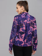 Valbone Women’s Purple Georgette Printed Shirt