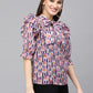 Valbone Women’s Pink Georgette Floral Print Top