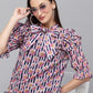 Valbone Women’s Pink Georgette Floral Print Top