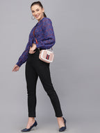 Valbone Women’s Purple Georgette Printed Shirt