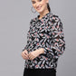 Valbone Women’s Black Georgette Floral Printed Shirt Full Sleeves