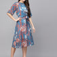 Valbone Women’s Blue Georgette Floral Print Dress