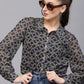 Valbone Women’s Blue Georgette Printed Shirt
