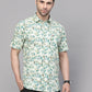 Valbone Men’s Green Digital Print Leaves Printed Regular Fit Casual Shirt Half Sleeves