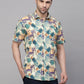 Valbone Men’s  Green & Yellow Digital Printed Regular Fit Casual Shirt Half Sleeves
