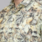 Valbone Men’s Digital Print Leaves Printed Regular Fit  Beige Color Casual Shirt Half Sleeves