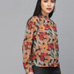 Valbone Women’s Orange Georgette Printed Shirt