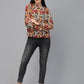 Valbone Women’s Orange Georgette Printed Shirt