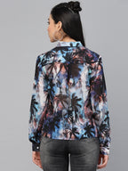 Valbone Women’s Blue Georgette Printed Shirt