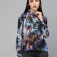 Valbone Women’s Blue Georgette Printed Shirt