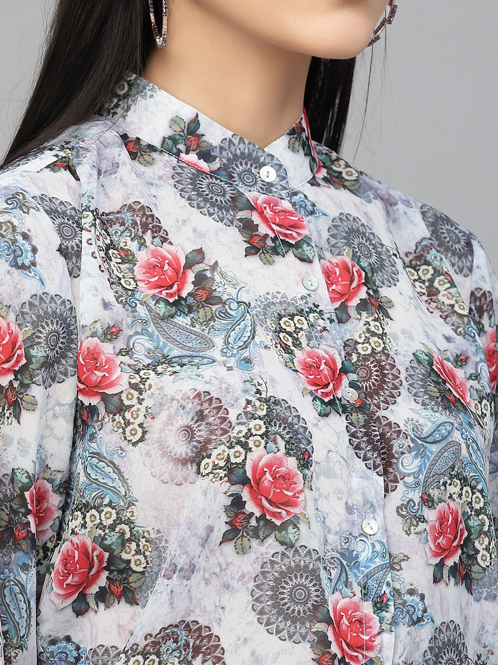 Valbone Women’s Multicolor Georgette Printed Shirt