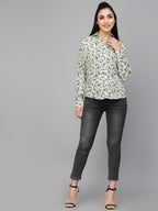 Valbone Women’s Grey Modal Silk Printed Shirt