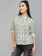 Valbone Women’s Grey Modal Silk Printed Shirt