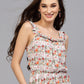 Valbone Women’s Orange Viscose Floral Print Dress