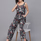Valbone Women’s Grey Georgette Printed Jumpsuit Sleeveless