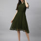 Valbone Women’s Green Georgette Floral Print Dress