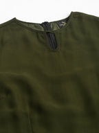 Green solid Midi Dress