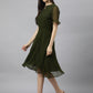 Valbone Women’s Green Georgette Floral Print Dress