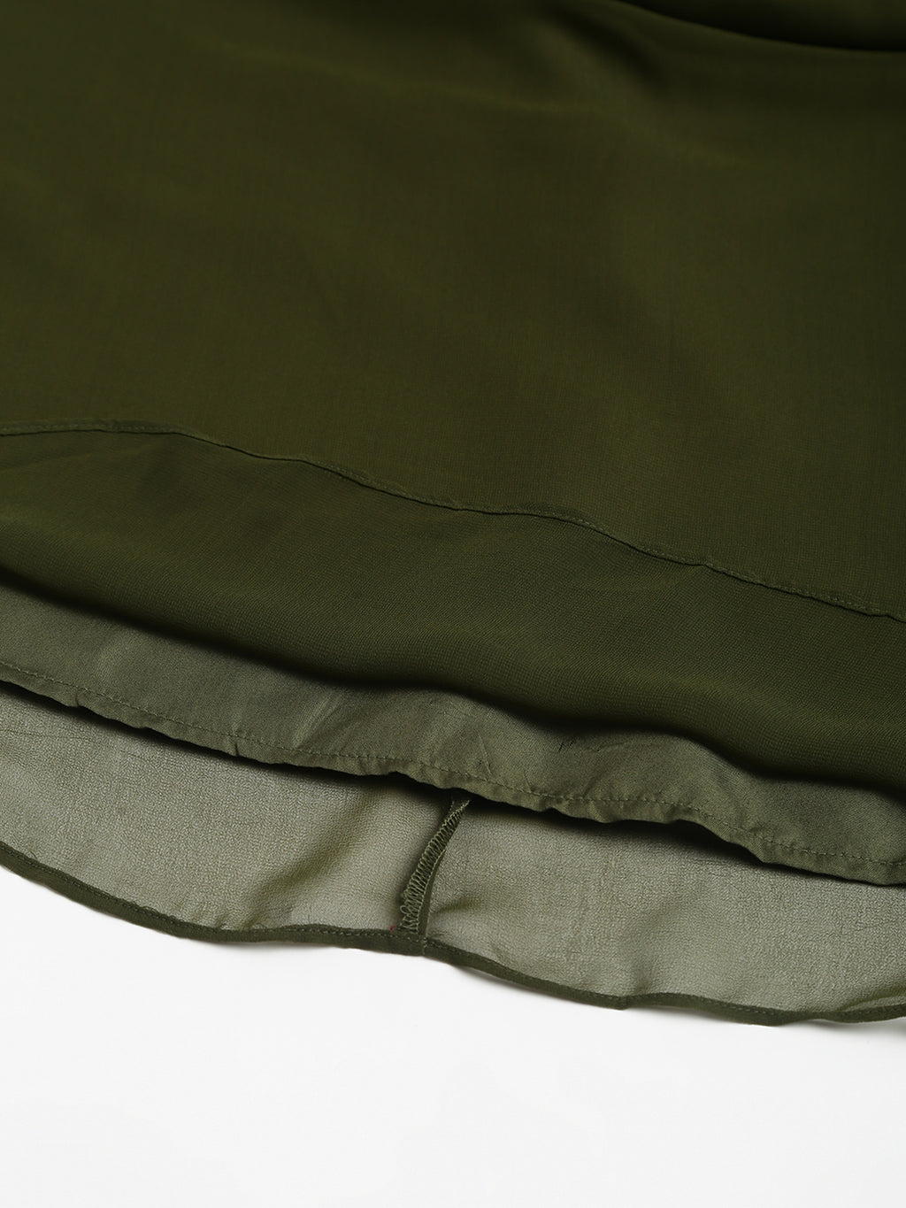 Green solid Midi Dress