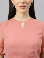 Pink Georgette  solid Dress