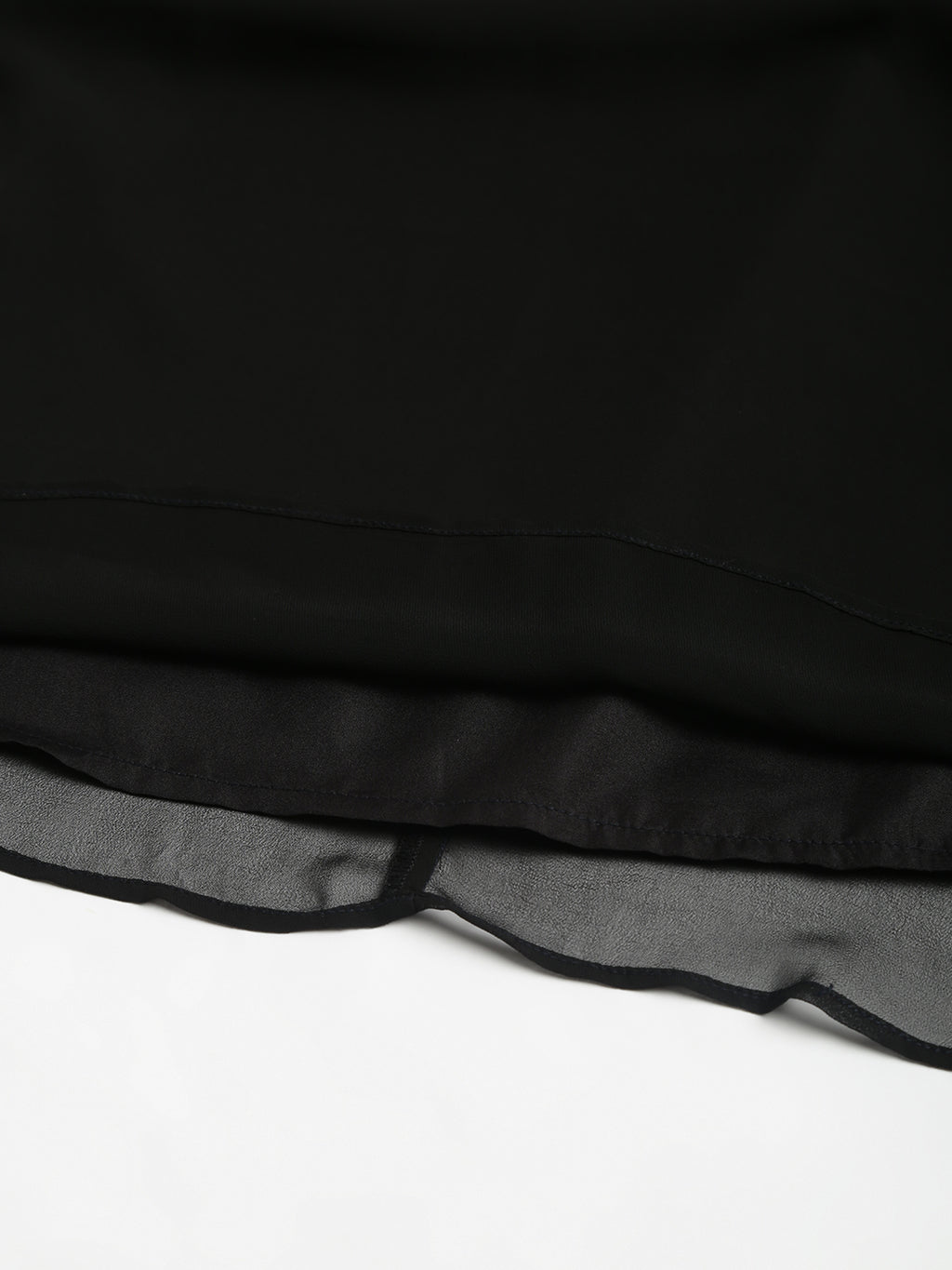 Black Georgette Floral solid Dress