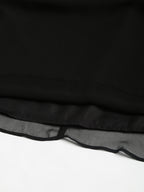 Black Georgette Floral solid Dress