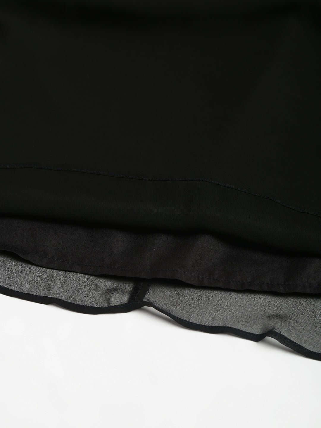 Black Georgette Floral solid Dress