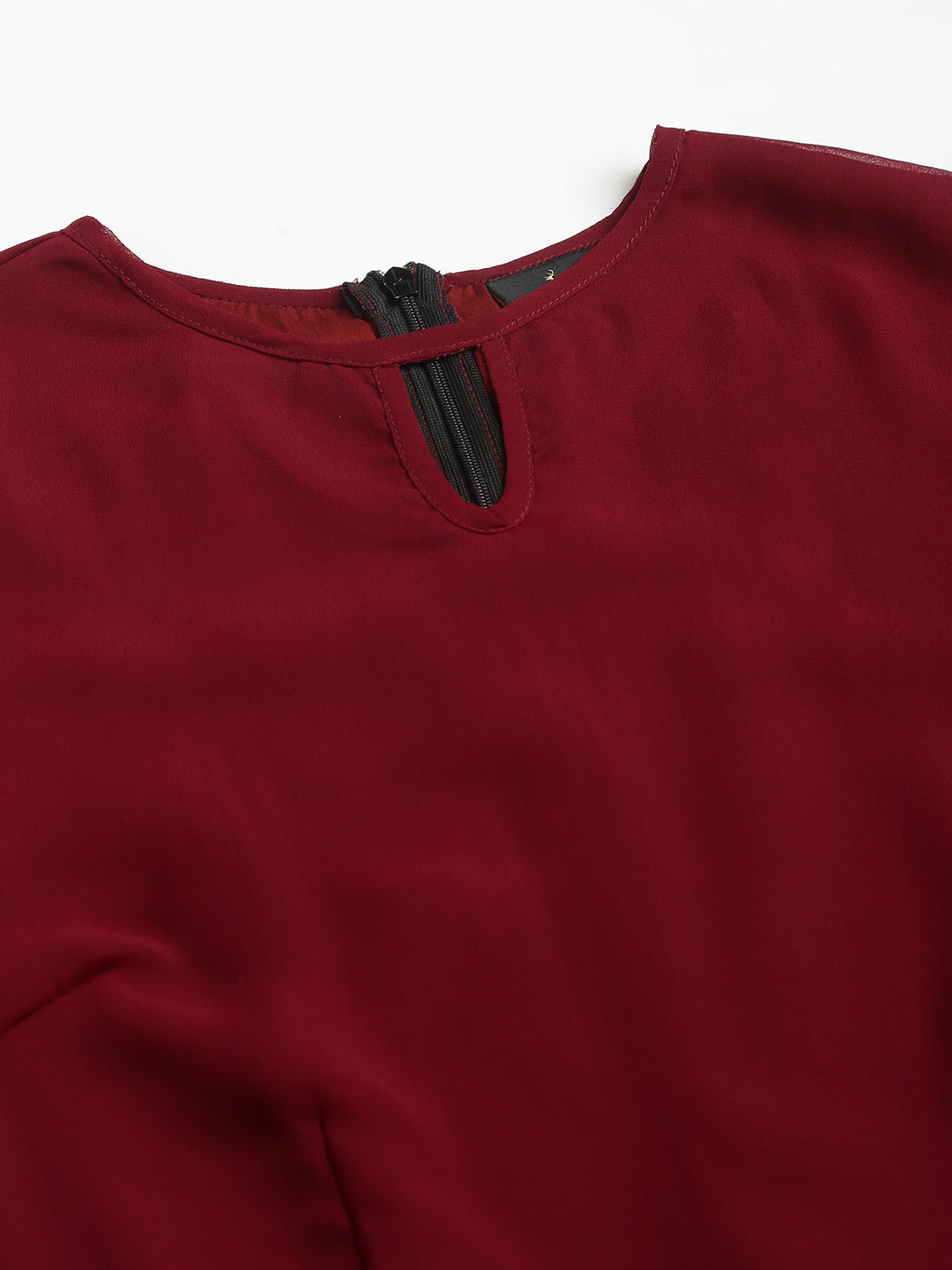 Red solid Midi Dress