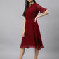 Valbone Women’s Red Georgette Floral Print Dress
