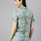 Valbone Women’s Blue Modal Silk Printed Shirt