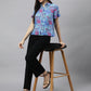 Valbone Women’s Blue Modal Silk Printed Shirt Success