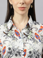 Valbone Women’s Grey Modal Silk Printed Shirt