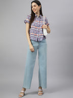 Valbone Women’s Purple Modal Silk Printed Shirt