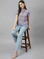 Valbone Women’s Purple Modal Silk Printed Shirt