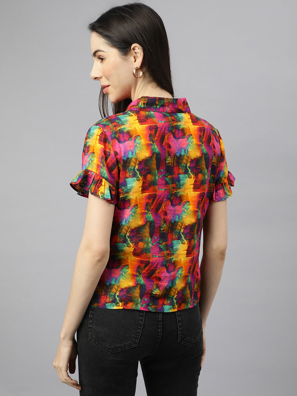 Valbone Women’s Multicolor Modal Silk Printed Shirt