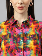 Valbone Women’s Multicolor Modal Silk Printed Shirt