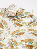 Valbone Women’s Yellow Modal Silk (Sea Fish & Boat) Printed Shirt