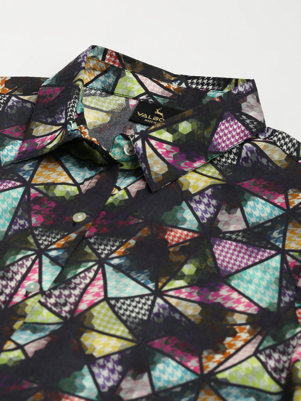 Valbone Women’s Multi-color Geometric Modal Silk Printed Shirt Half Sleeves