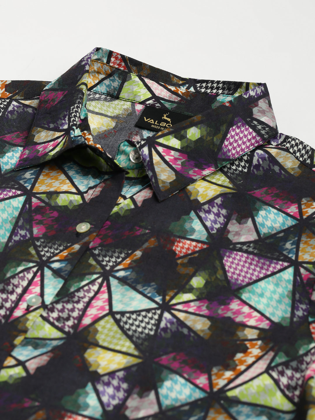 Valbone Women’s Multi-color Geometric Modal Silk Printed Shirt Half Sleeves