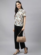 Valbone Women’s Grey Modal Silk Printed Shirt