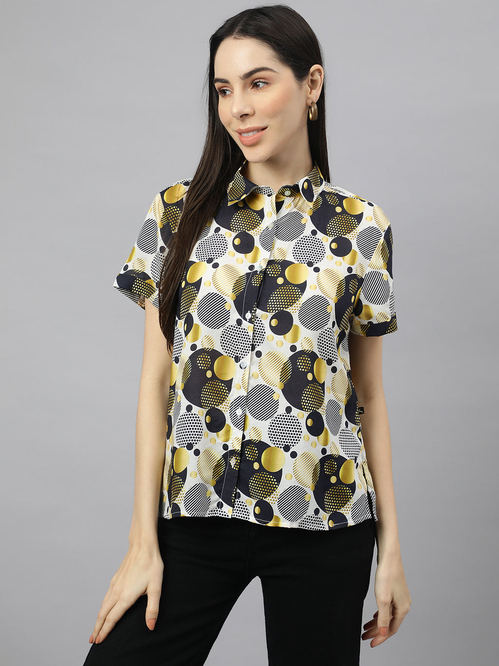 Valbone Women’s Green Modal Silk Printed Shirt