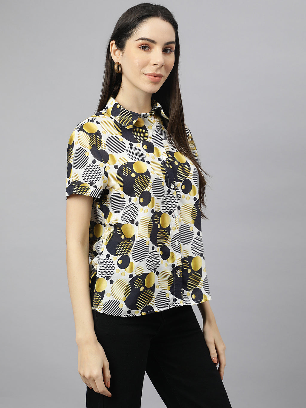 Valbone Women’s Green Modal Silk Printed Shirt