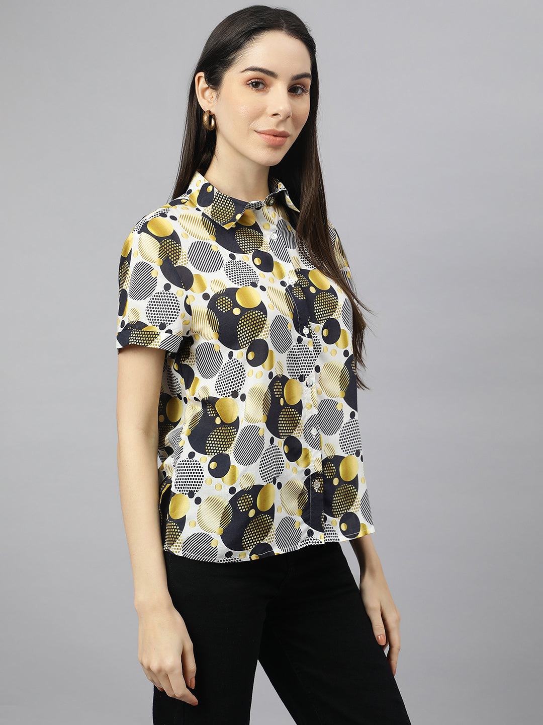 Valbone Women’s Green Modal Silk Printed Shirt