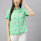 Valbone Women’s Green Modal Silk Printed Shirt